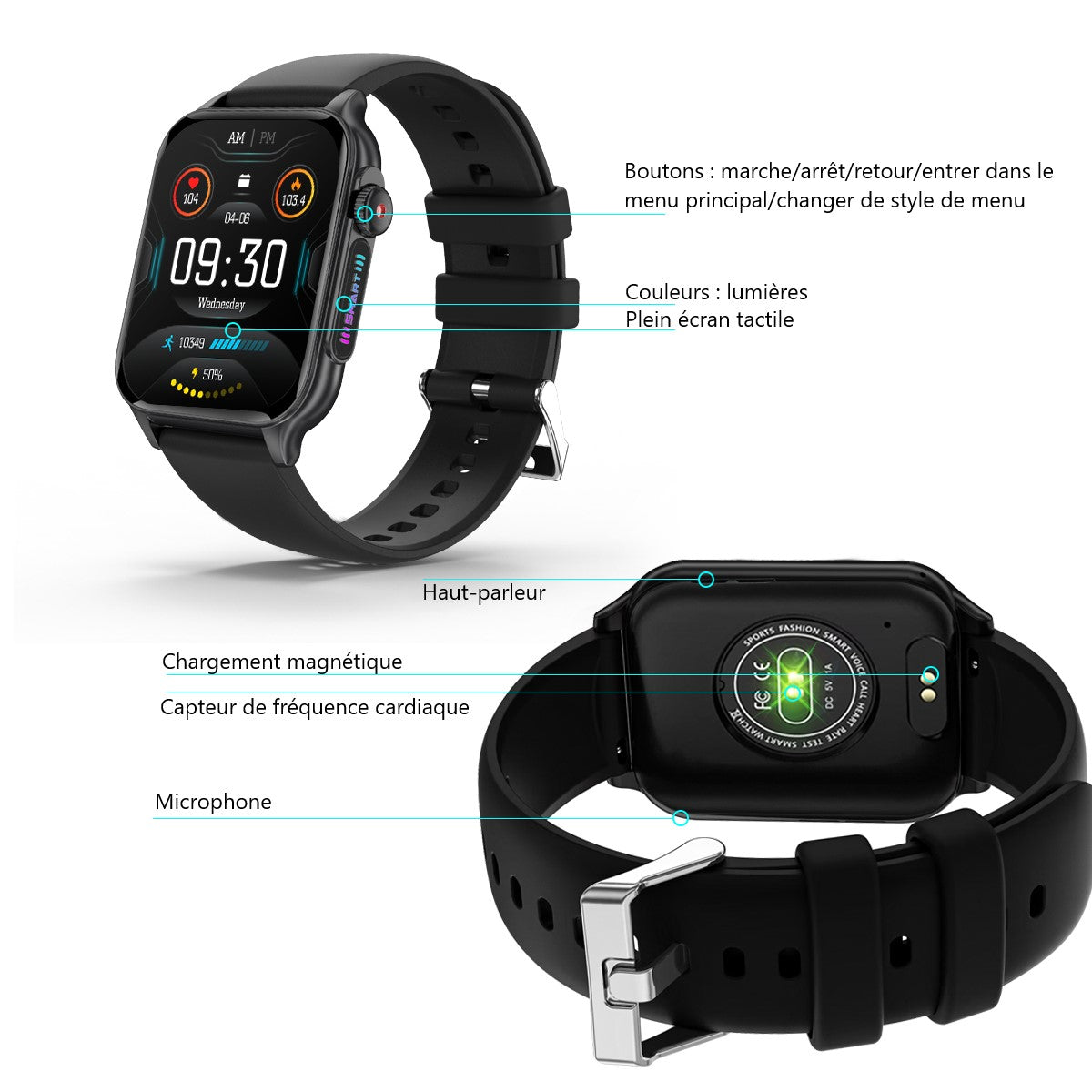 Multifunctionele Smartwatch - Zwart