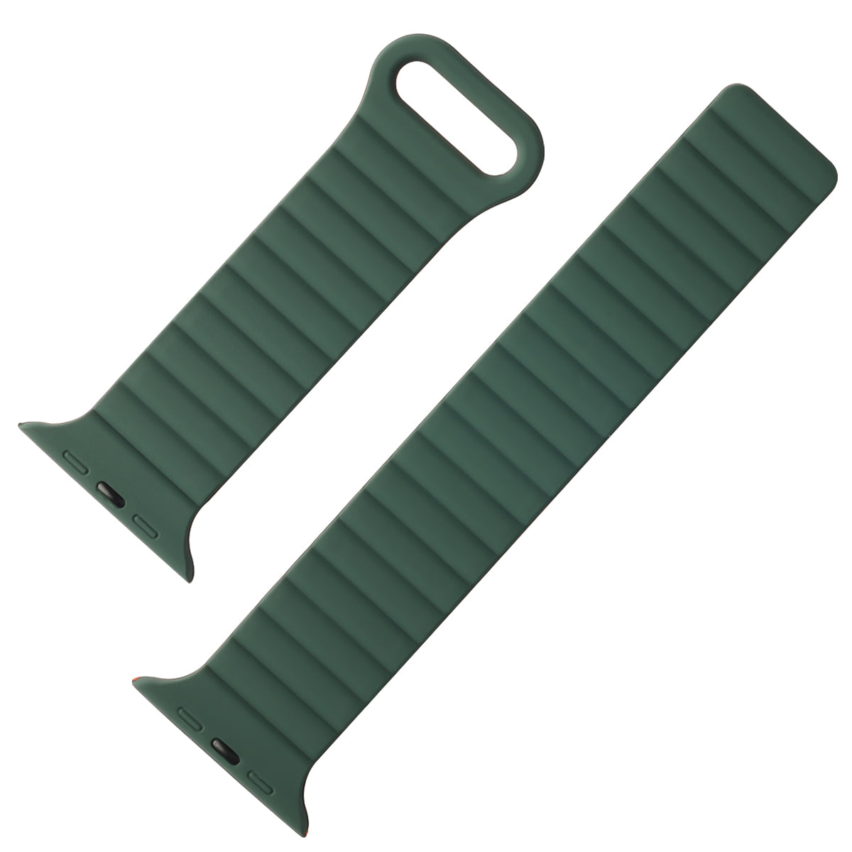 Armband Compatibel Met Apple Watch 42/44/45/49 Mm - Donkergroen/Oranje