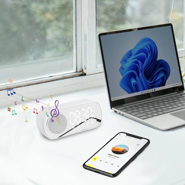 Bluetooth Wekkerluidspreker - Wit