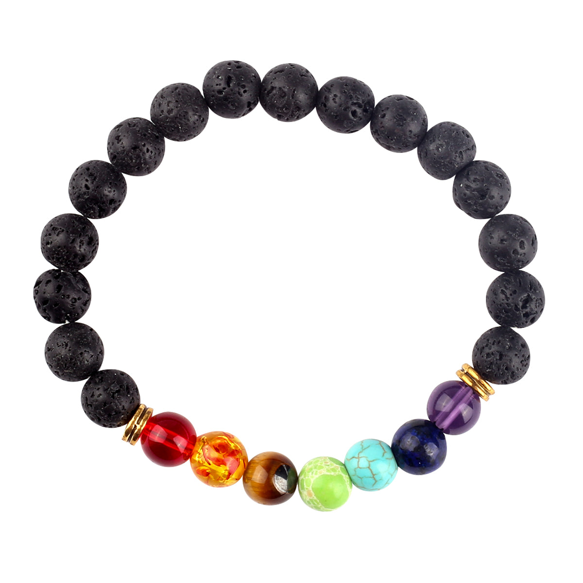 Yoga Armband - Vulkanische Stenen - Zwart