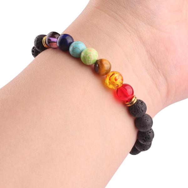 Yoga Armband - Vulkanische Stenen - Zwart