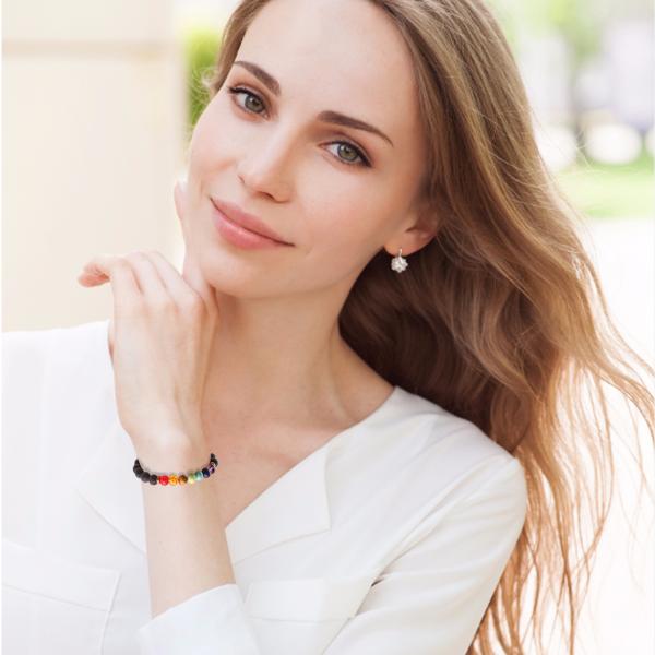 Yoga Armband - Vulkanische Stenen - Zwart