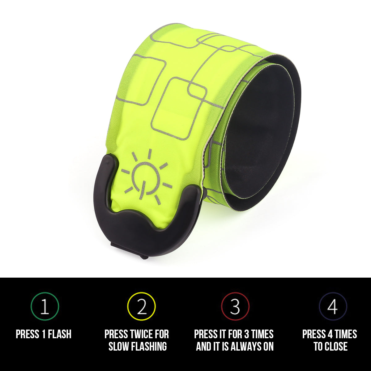 Led-Armband Op Batterij - Fluogeel