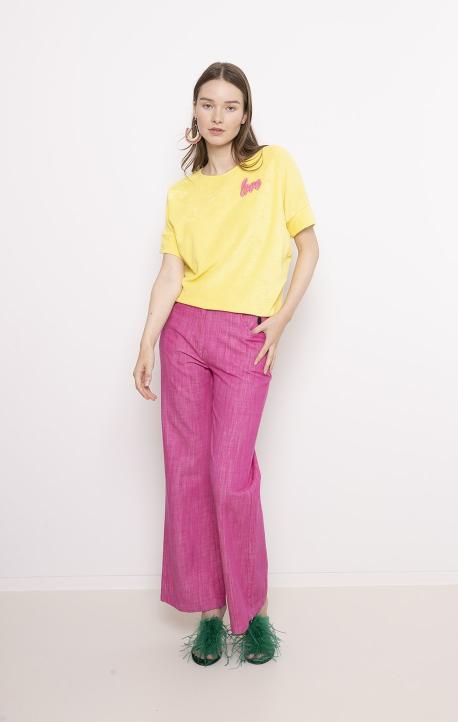 Broek - Fit- Raw-Fuchsia