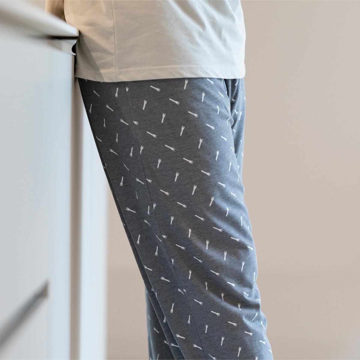 Man - Lange Pyjama - Lichtgrijs