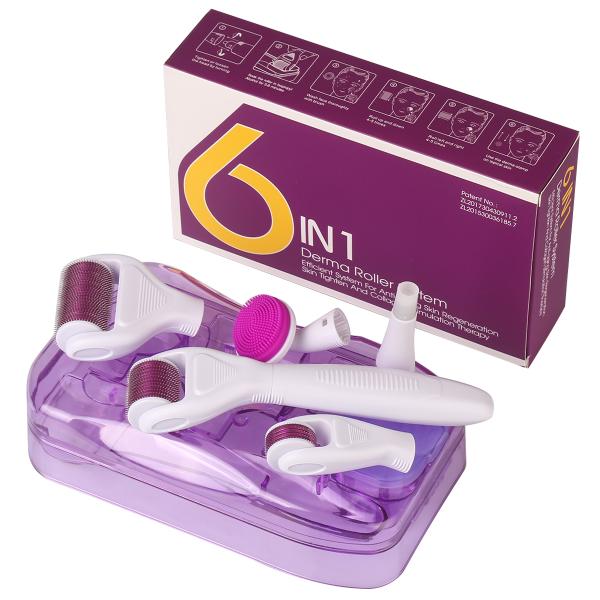 Dermaroller Micro Naalden 6In1 - Roze