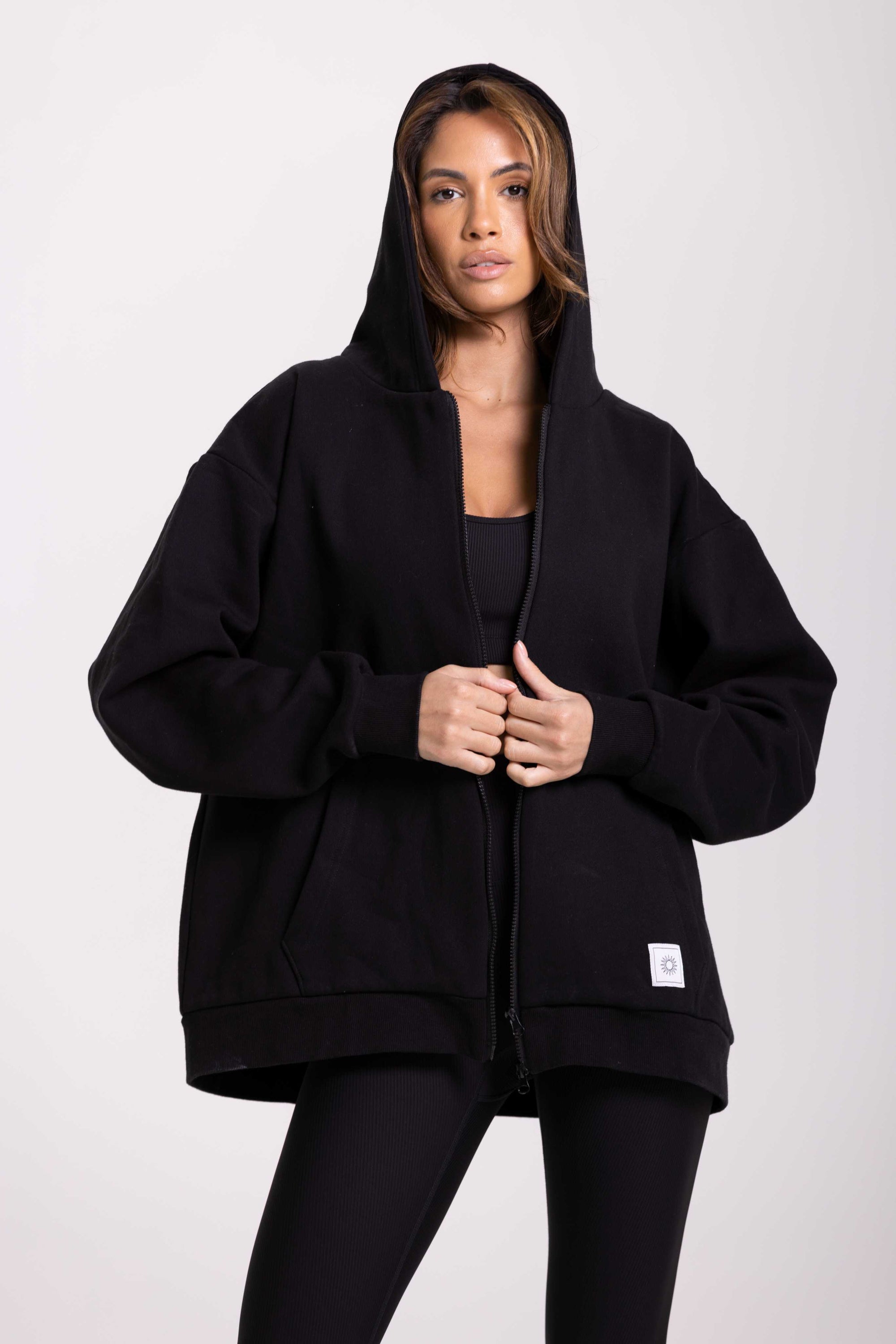 Sweat Met Capuchon Flow - Zwart