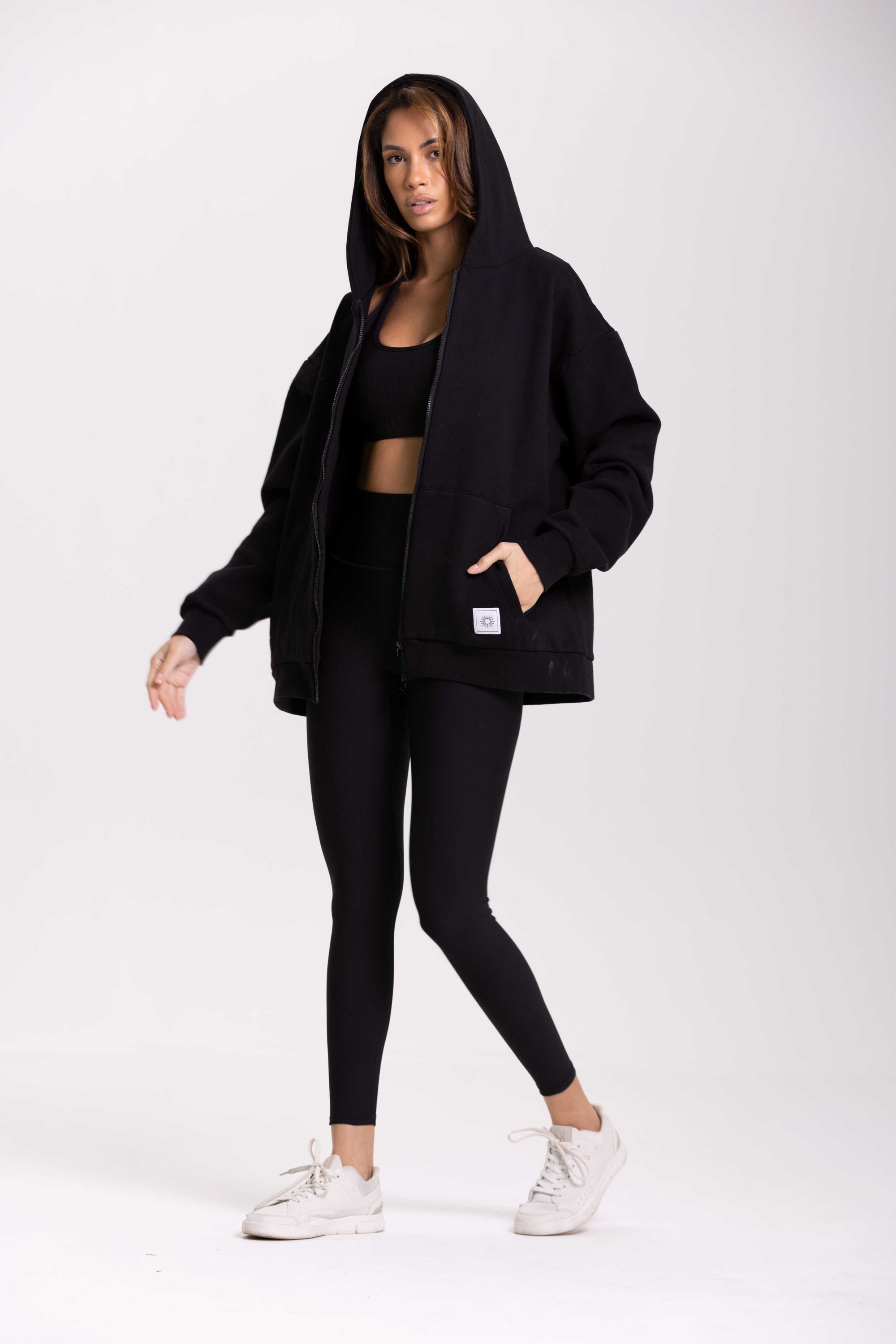 Sweat Met Capuchon Flow - Zwart