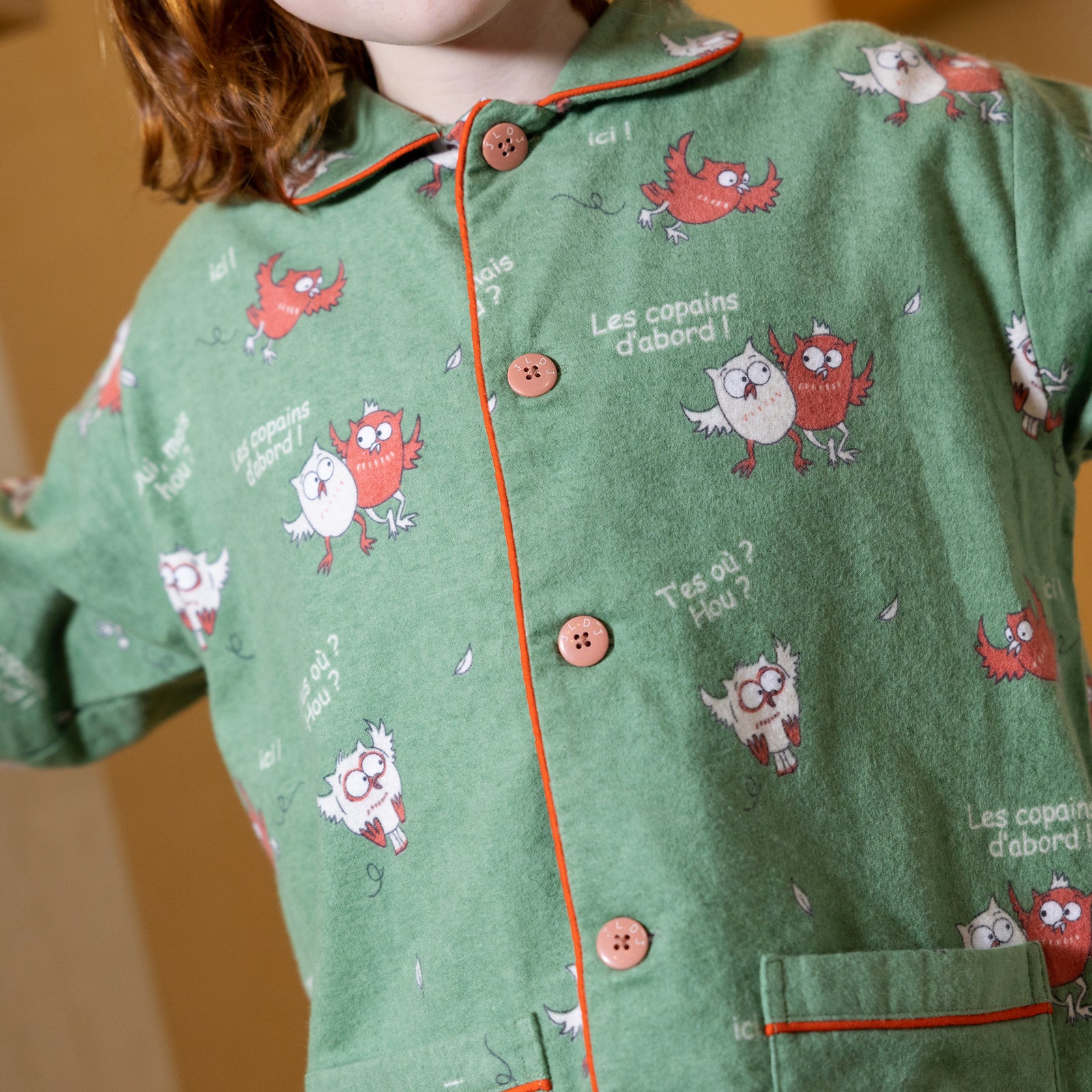 Pyjama Flannelle  - Boy/Girl - Vert Kaki