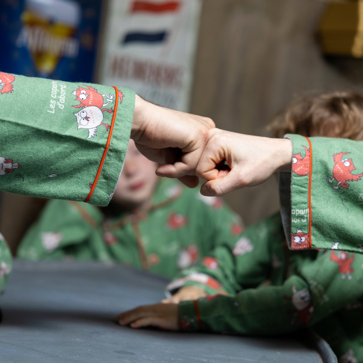 Pyjama Flannelle  - Boy/Girl - Vert Kaki