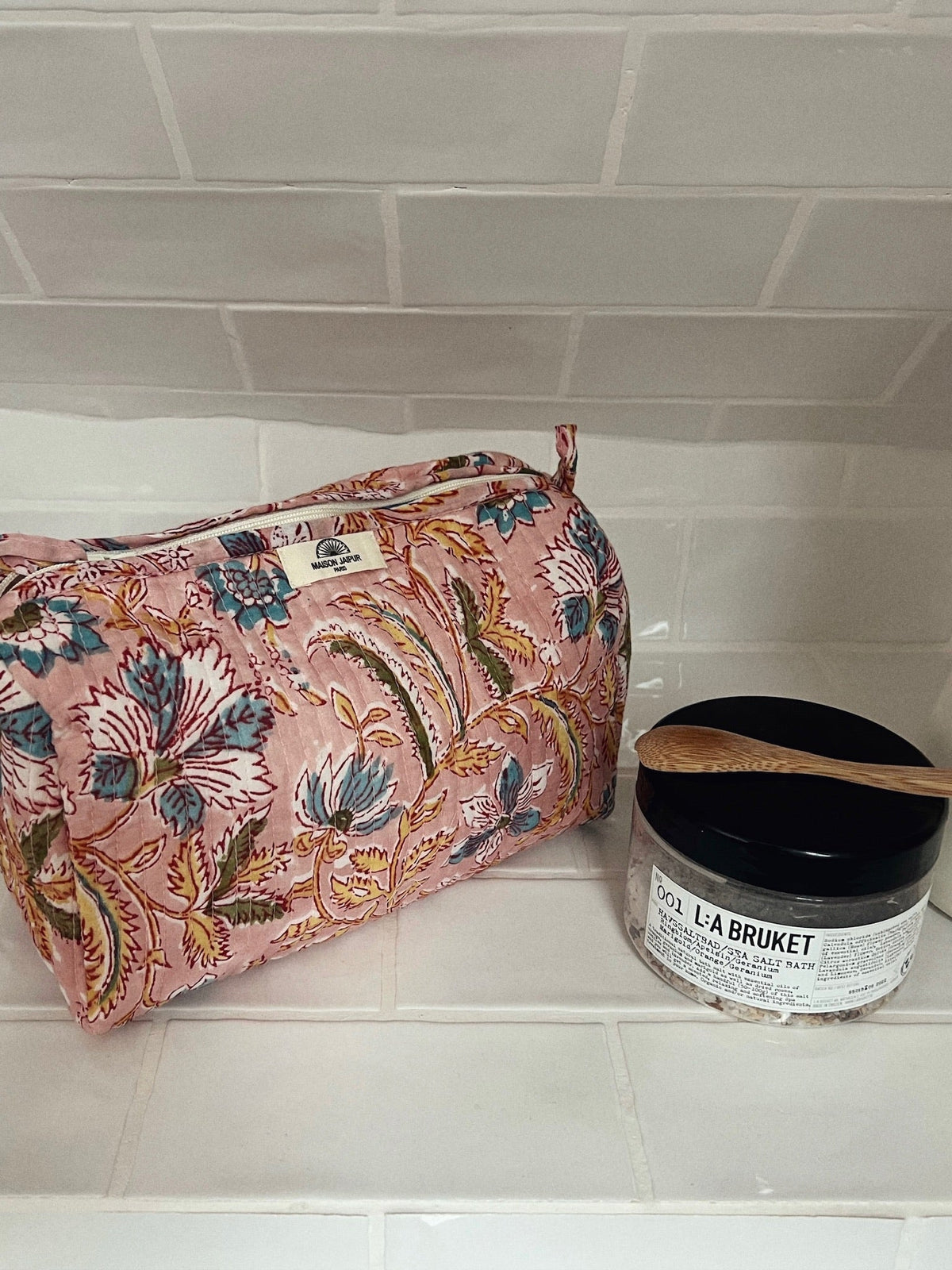 Pouch Delhi M Groen in katoenen zeildoek