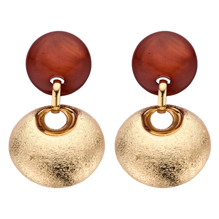 Oorbellen - Kob29 Oorbellen Bruin