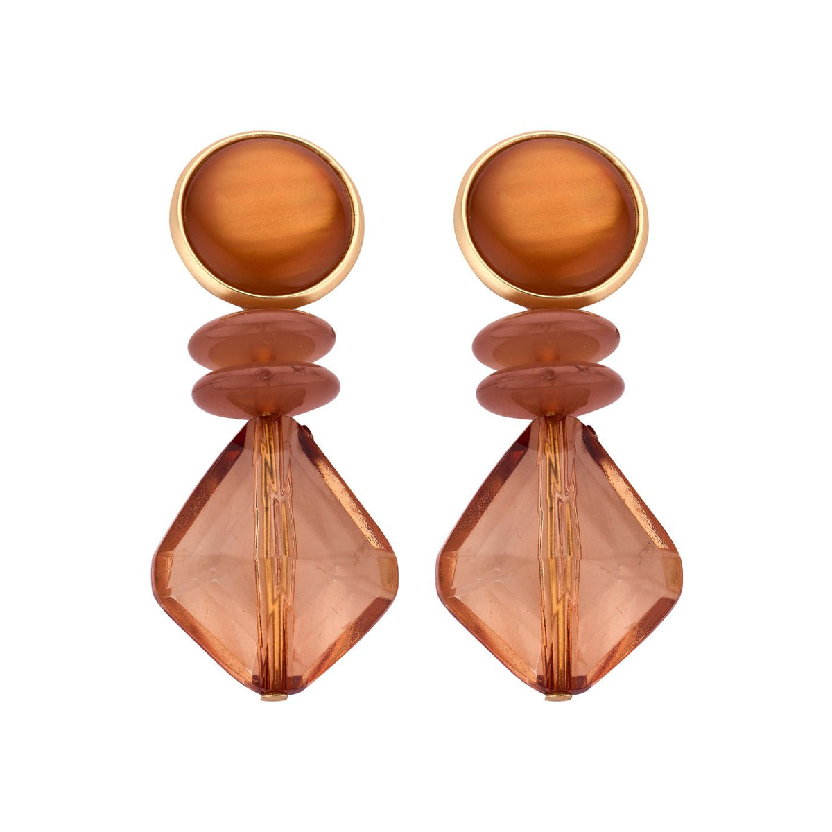 Oorbellen - Kob30 Oorbellen Cognac