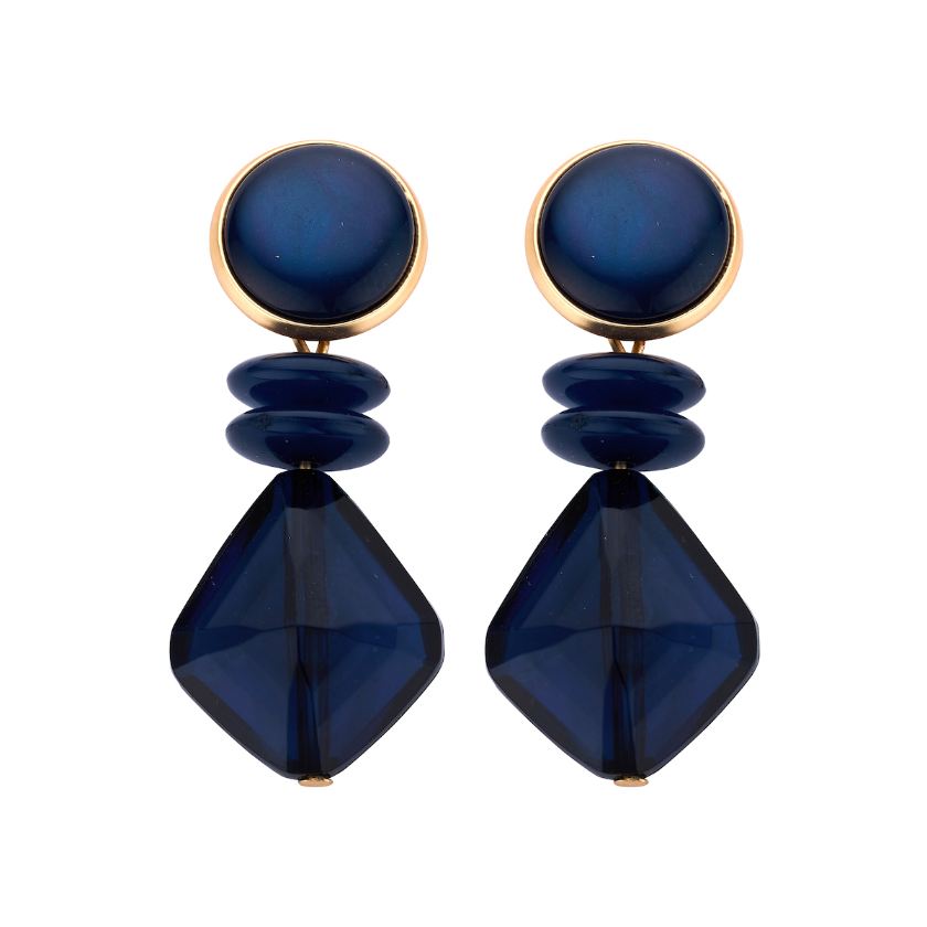 Boucles D'Oreilles - Kob30 Oorbellen Donkerblauw