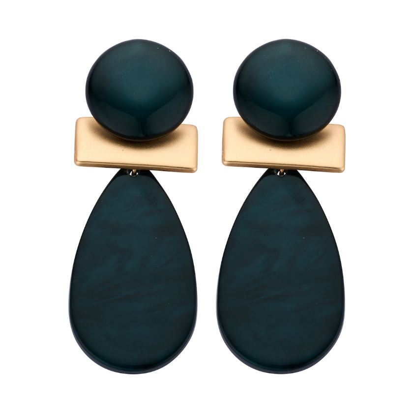 Boucles D'Oreilles - Kob32 Oorbellen Donkergroen