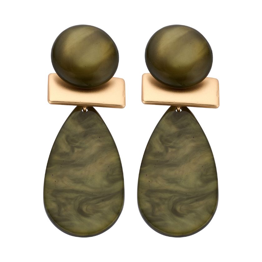 Boucles D'Oreilles - Kob32 Oorbellen Groen