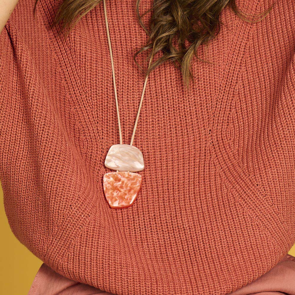 Halsketting - Kodi Beige/Oranje