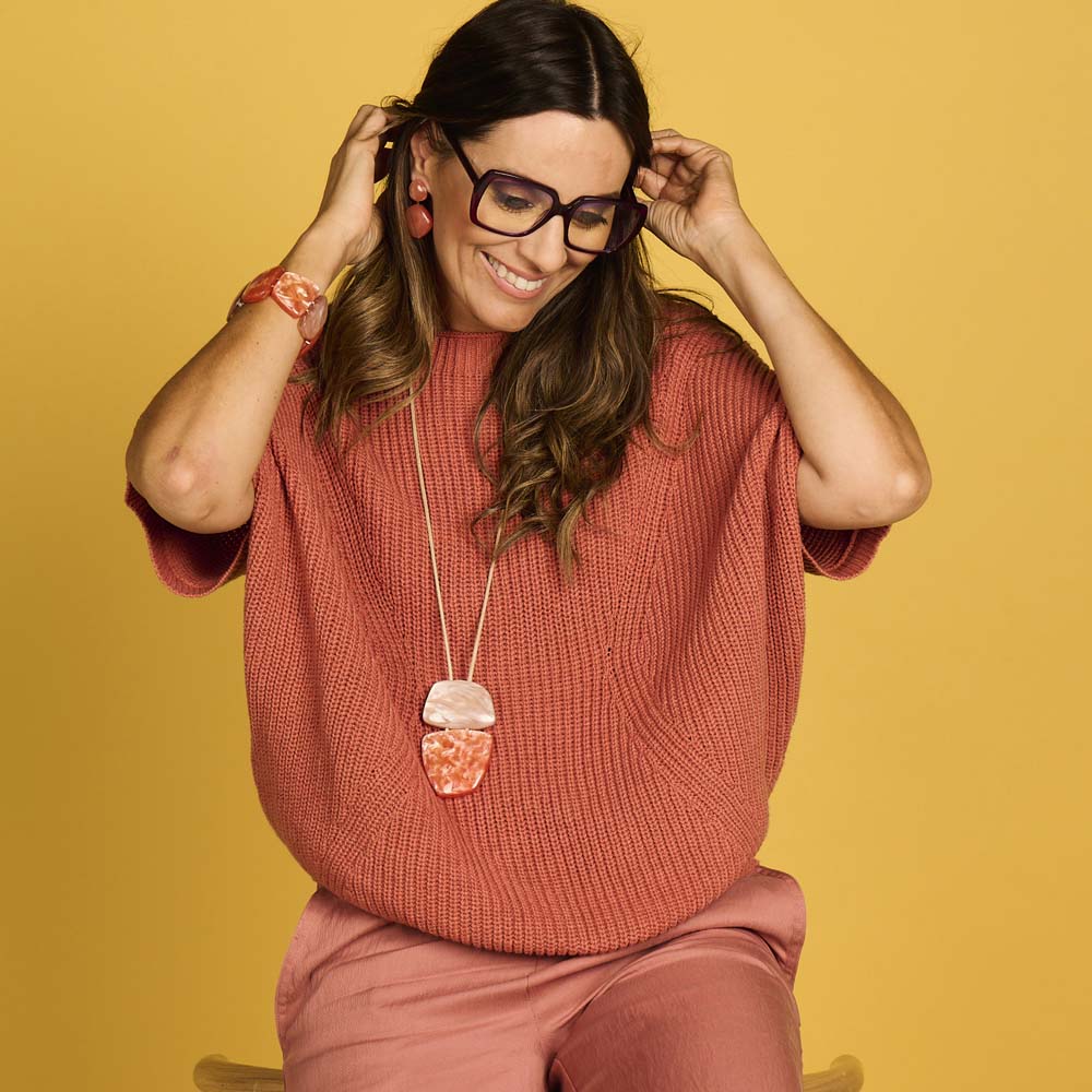 Halsketting - Kodi Beige/Oranje