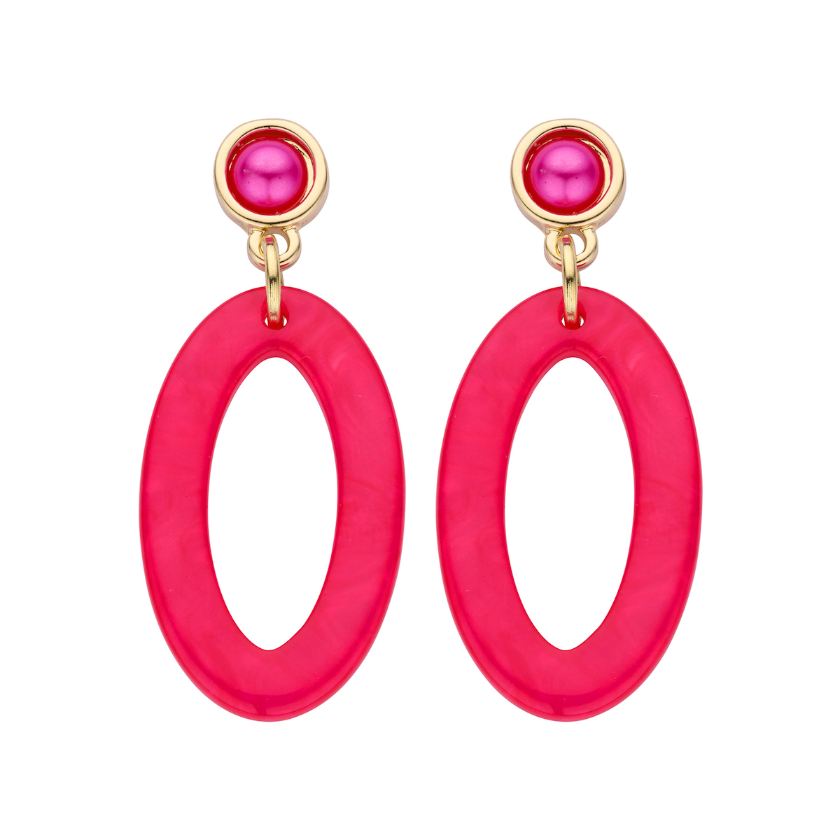 Boucles D'Oreilles - Karn Oorbellen Fuchsia