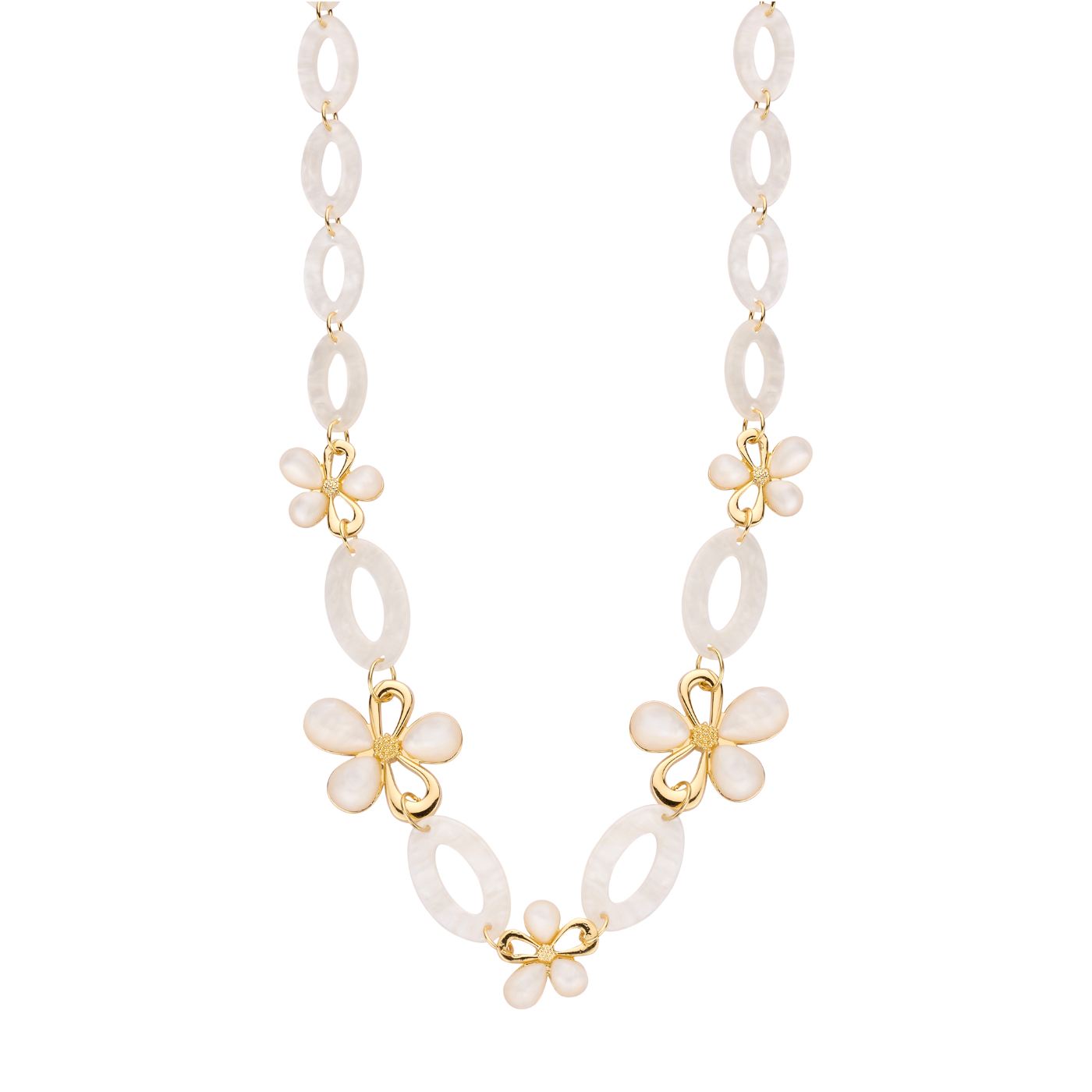 Collier - Klaaslang Halsketting Ecru