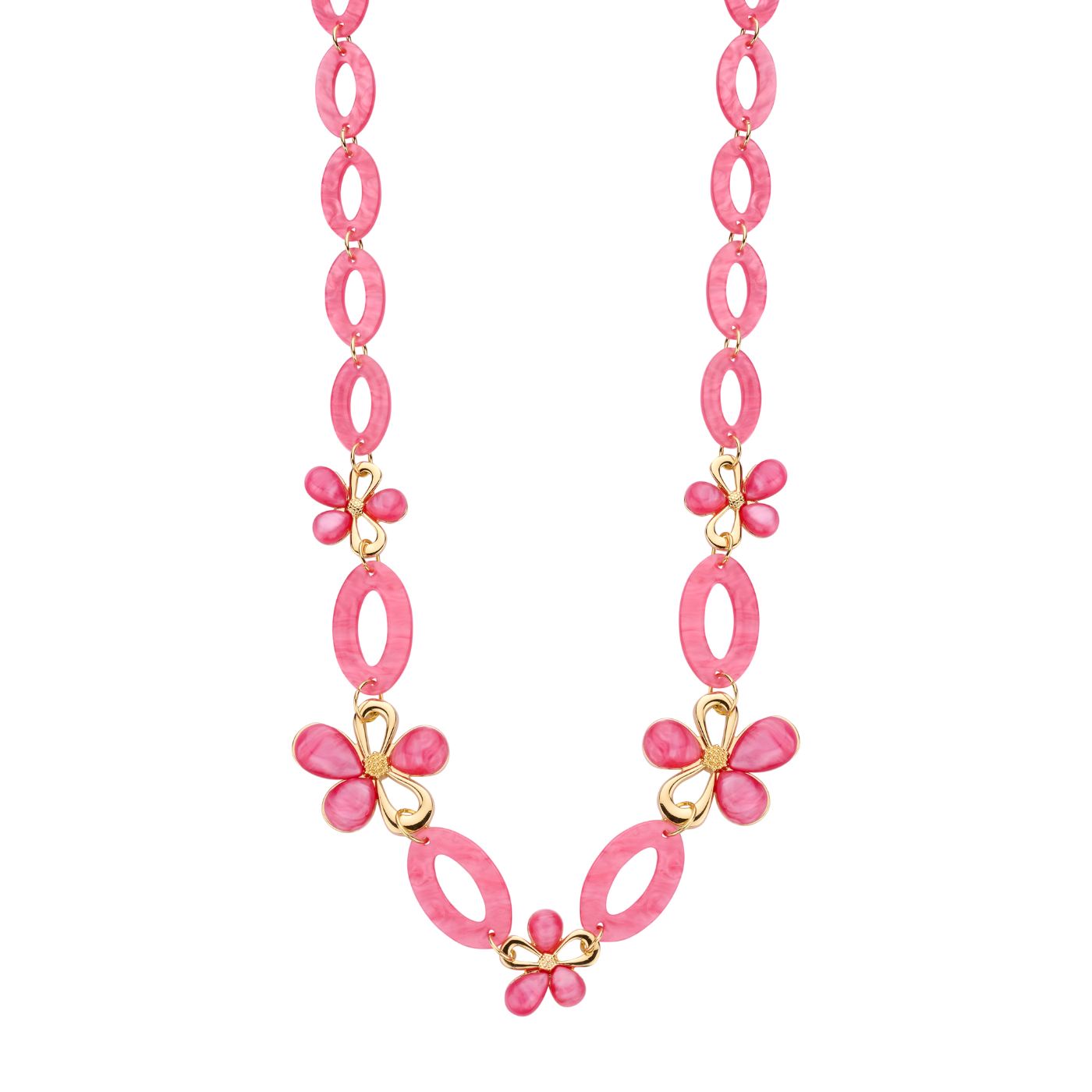 Halsketting - Klaaslang Halsketting Fuchsia