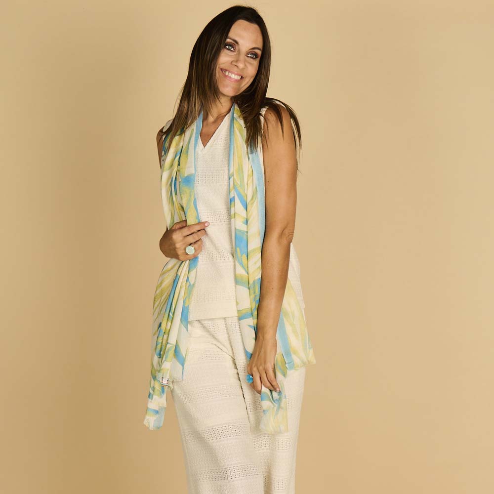 Sjaal - Lcscarves172 Blauw/Lime