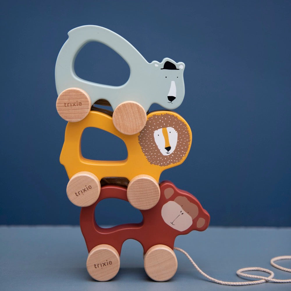 Jouet à tirer en bois - Monsieur Ours Polaire