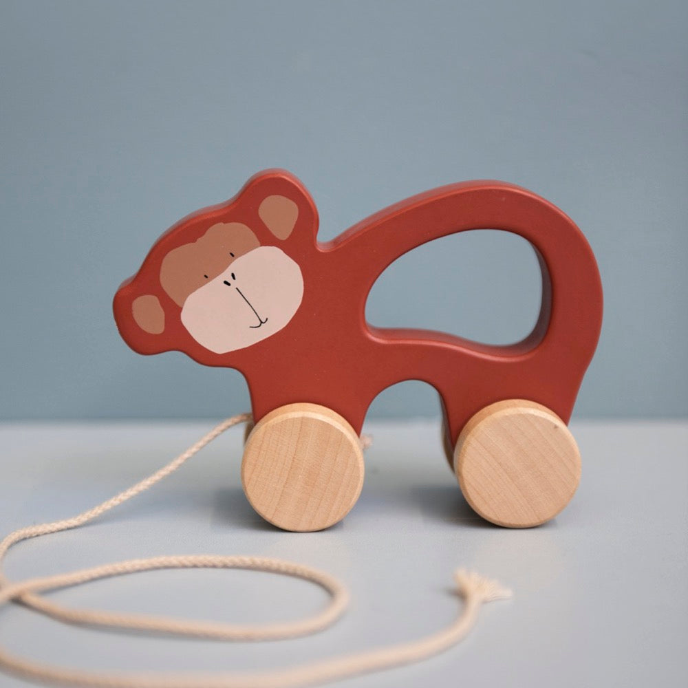 Jouet à tirer en bois - Monsieur Singe