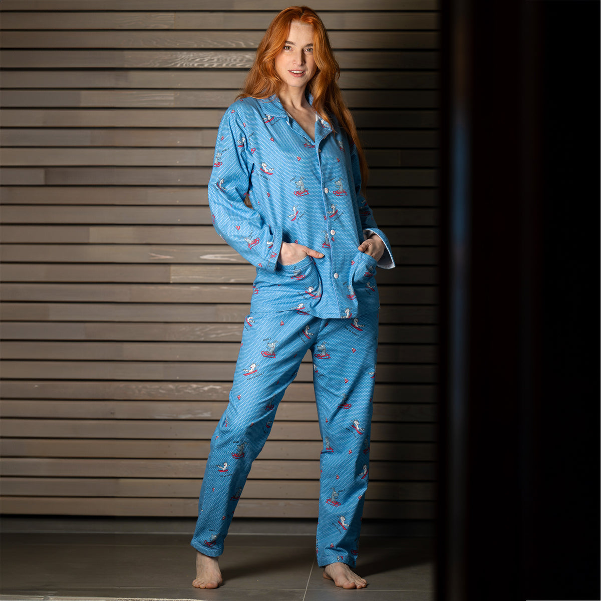 Pyjama Flannelle  - Women - Bleu Alaskan 