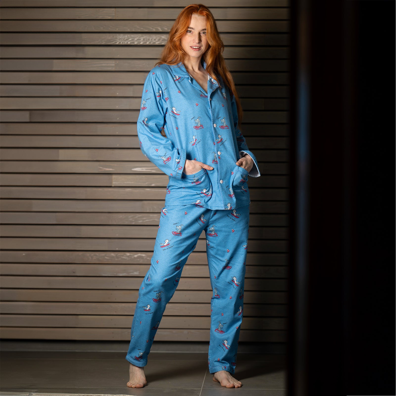 Pyjama Flannelle  - Women - Bleu Alaskan 