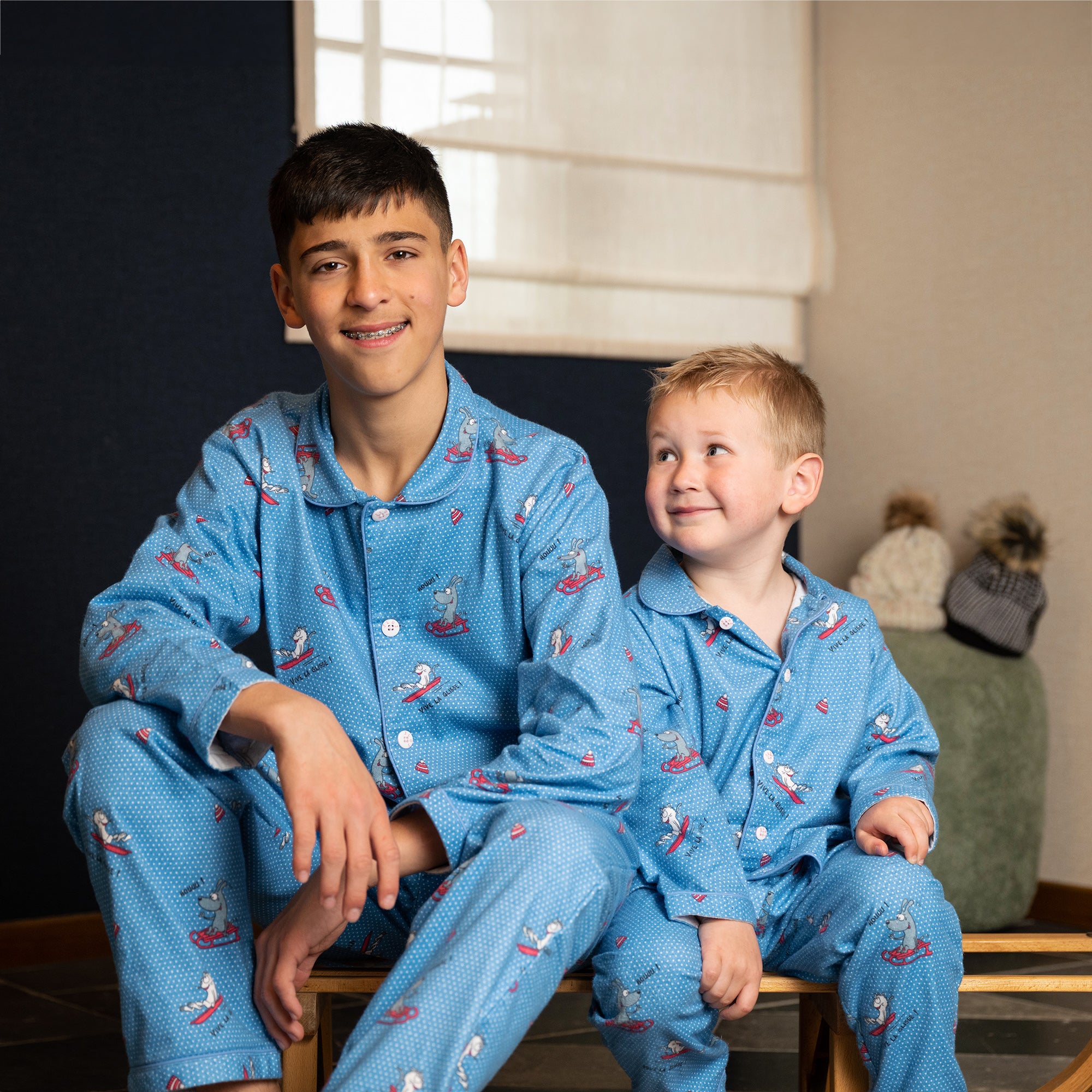 Flanellen Pyjama - Jongen/Meisje - Alaskablauw