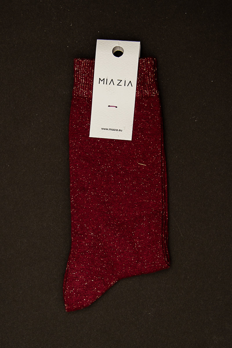 Mia Zia - Chaussettes glitter Bordeaux
