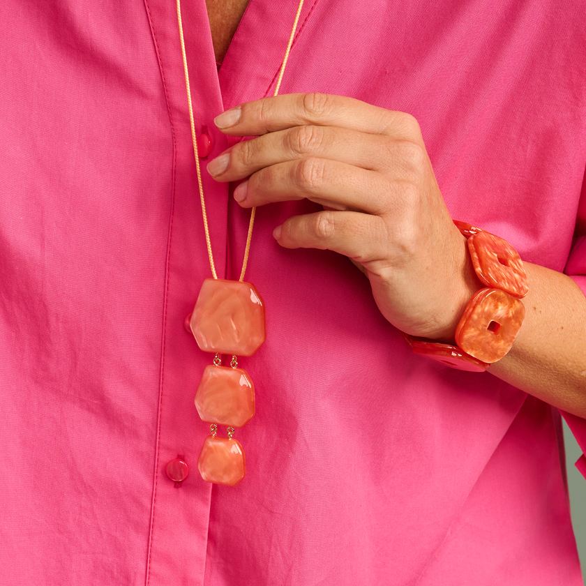Collier - Koralie Halsketting Oranje