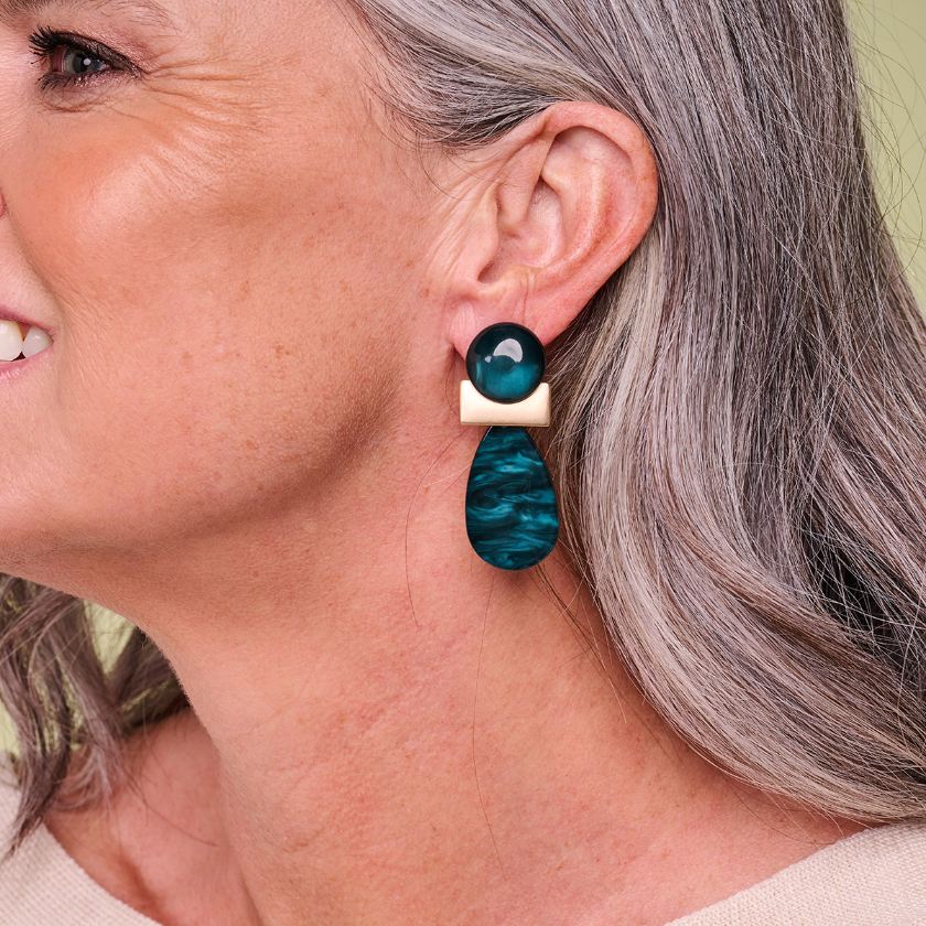 Boucles D'Oreilles - Kob32 Oorbellen Donkergroen