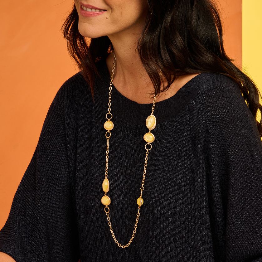 Collier - Kobelang Halsketting Geel