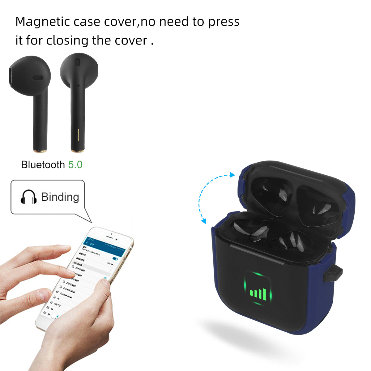 Draadloze Bluetooth Oordopjes - Blauw