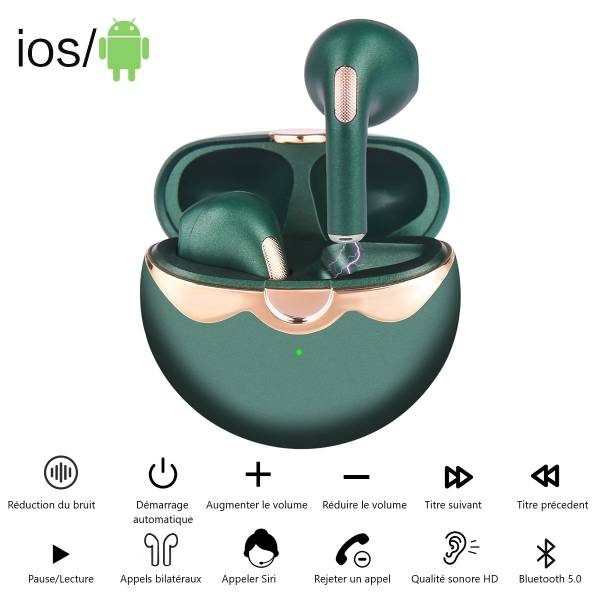 Bluetooth Oordopjes Met Ruisonderdrukking - Groen