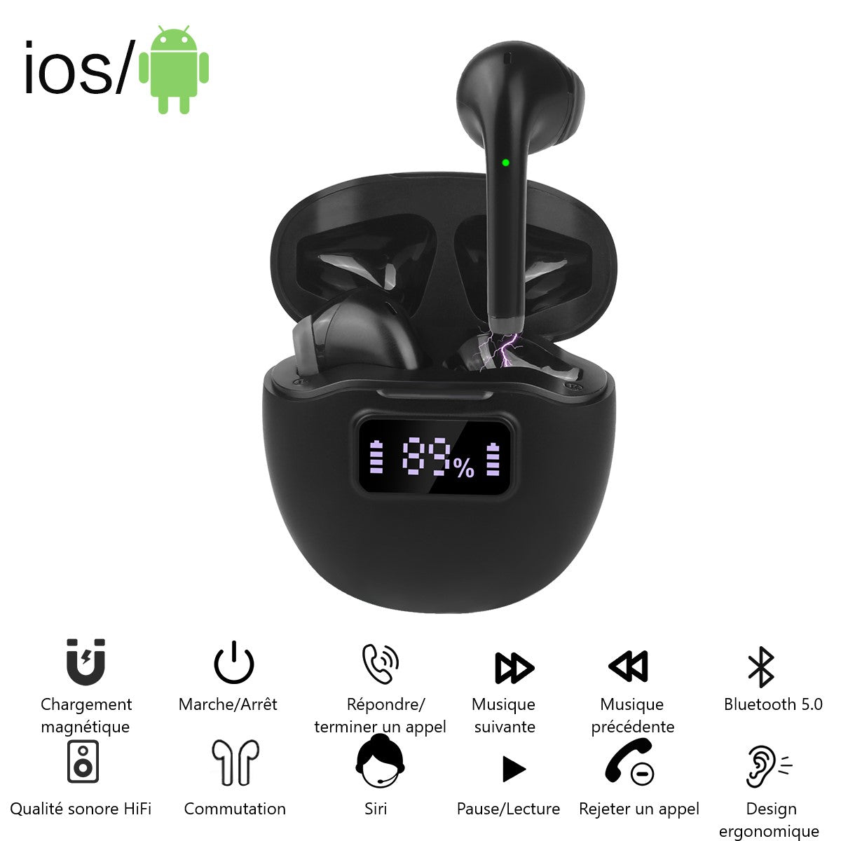 Bluetooth Oordopjes Met Ruisonderdrukking - Zwart