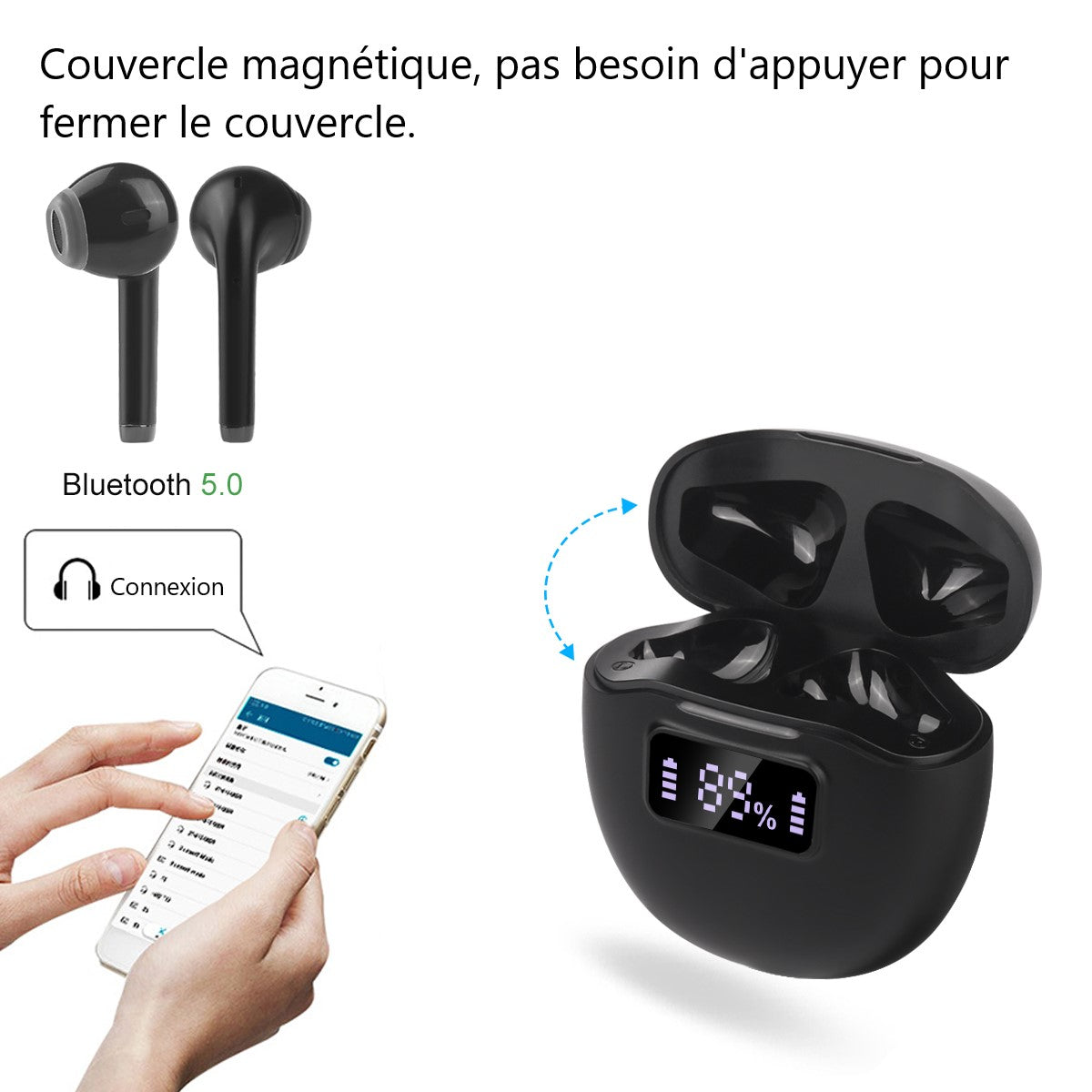 Bluetooth Oordopjes Met Ruisonderdrukking - Zwart