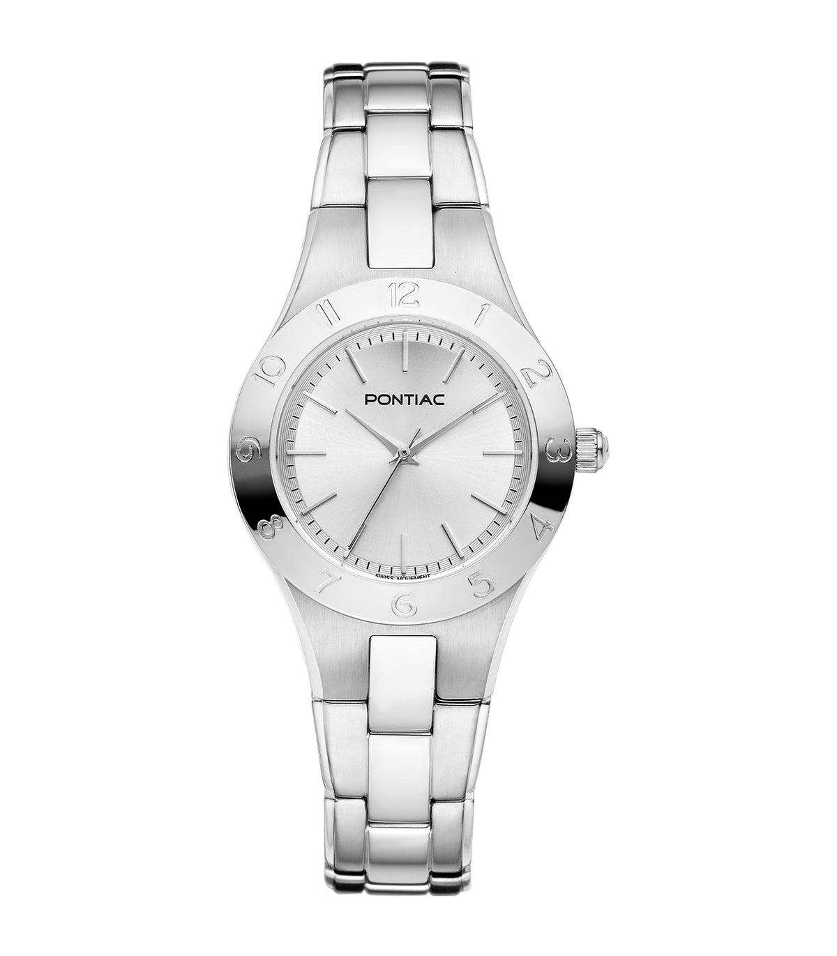 Pontiac - Aries - Femme - Zilveren Armband - Grijze Wijzerplaat - Zilveren Kast