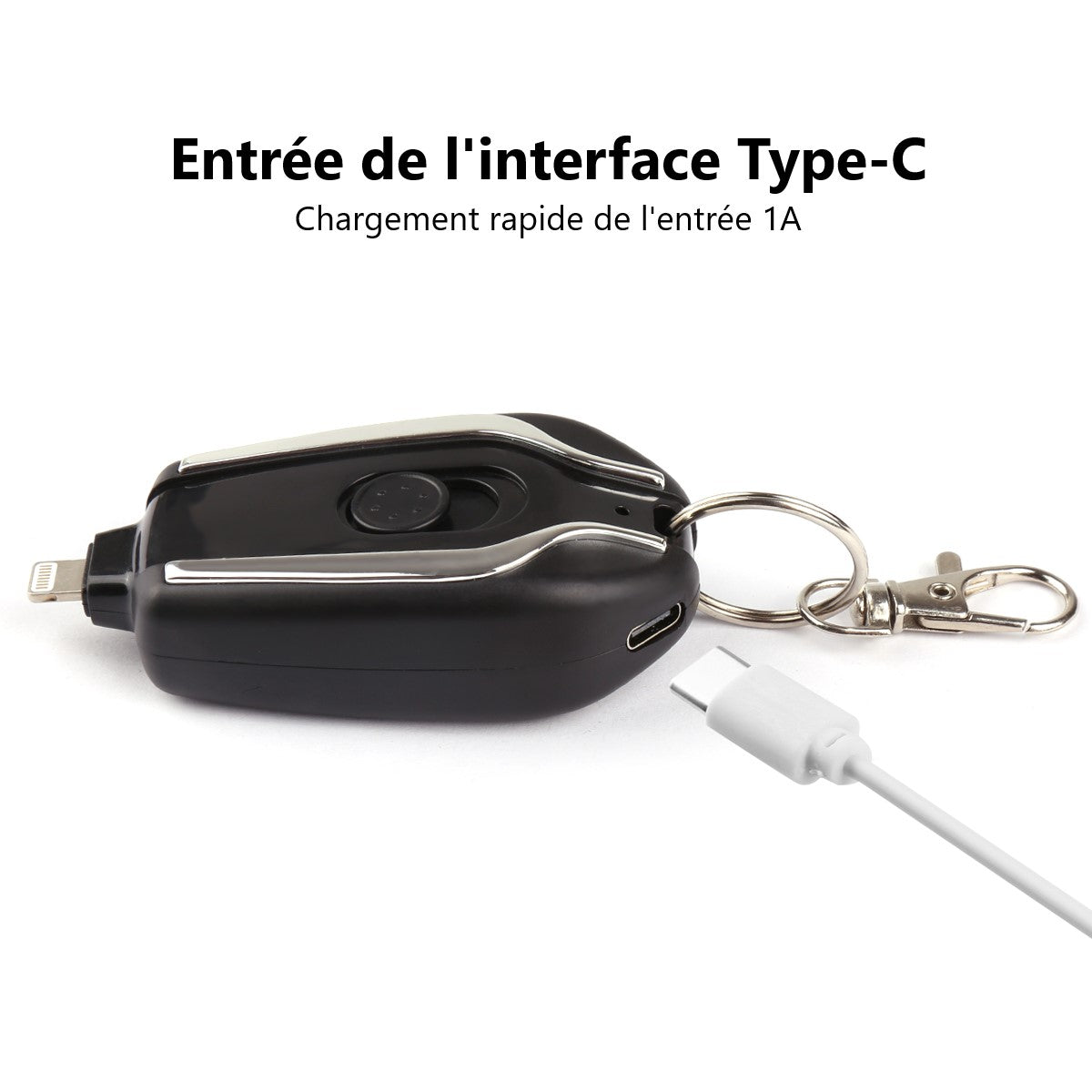 Sleutelhanger Powerbank - Zwart