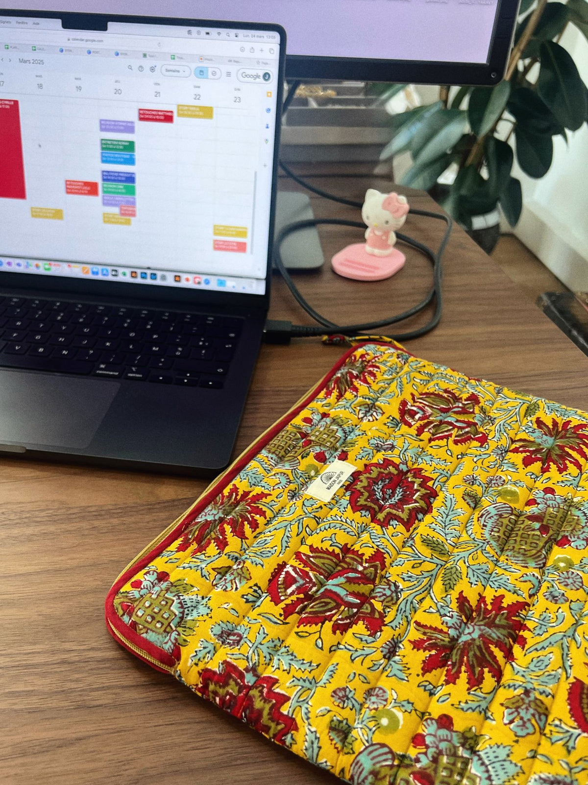 Laptophoes Mumbai Geel in katoenen voile