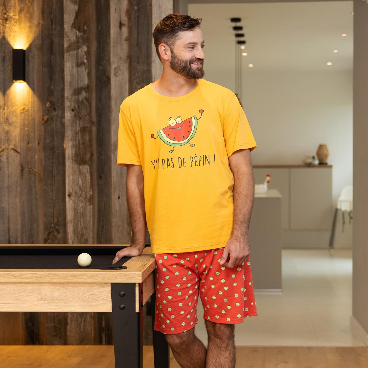Man - Pyjamashort - Oker