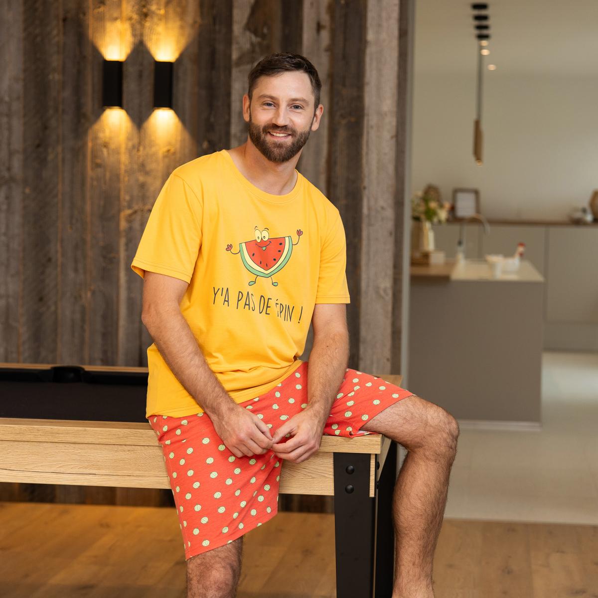 Man - Pyjamashort - Oker