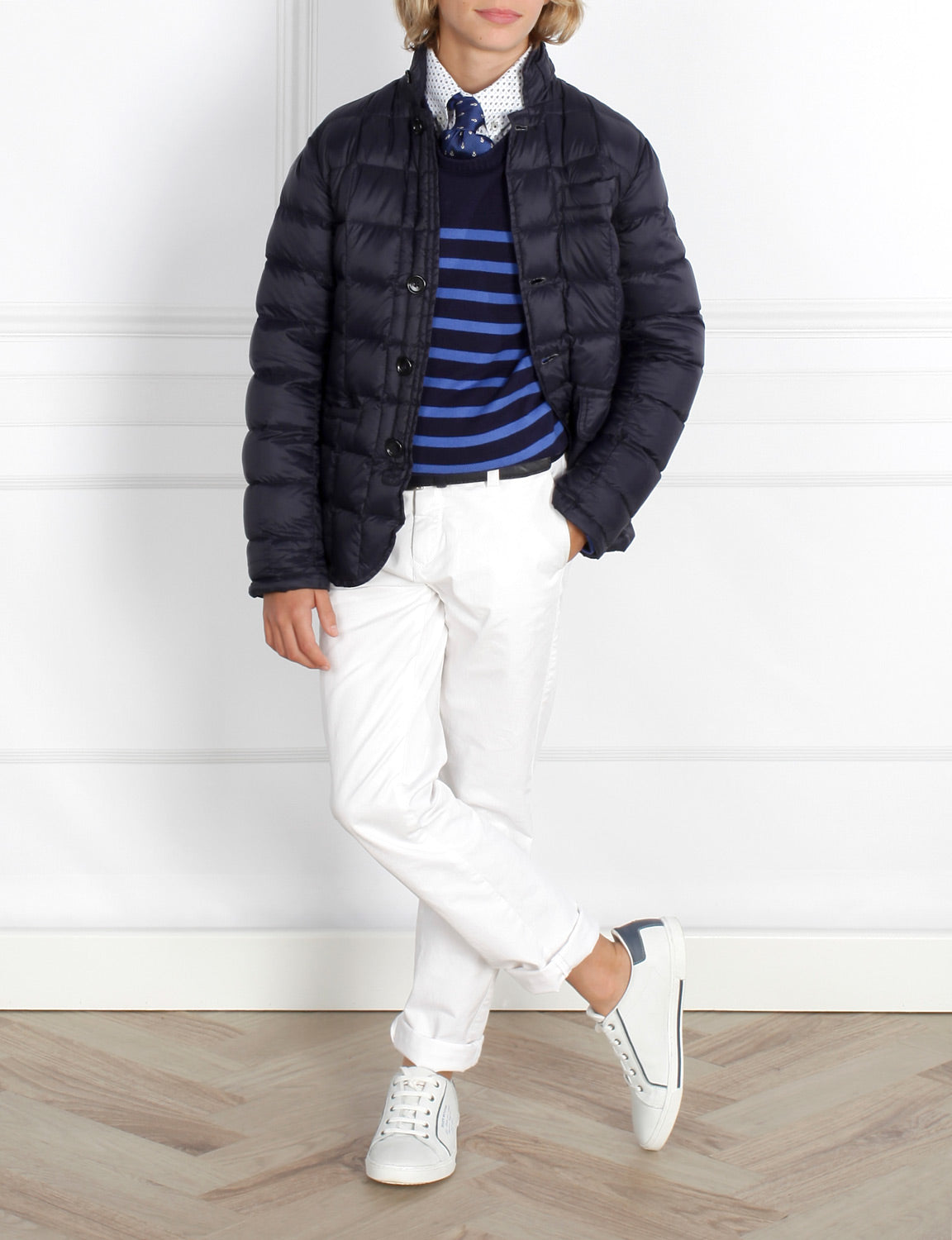 Nylon Communion Quilted Blazer - Blauw