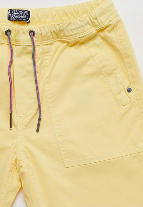 Multi Pkts Wb Drawstring Short - Geel