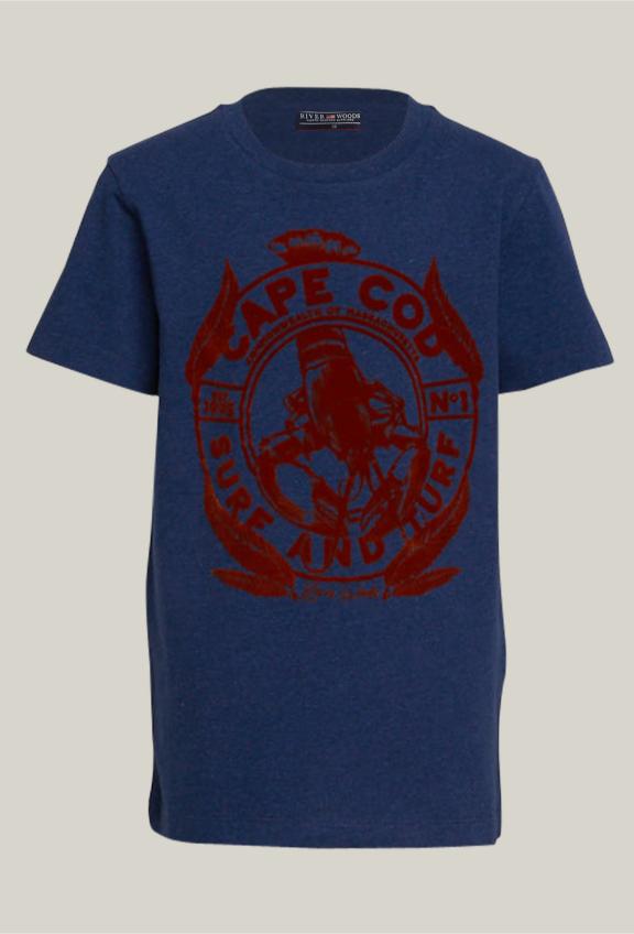 Basic Cotton T-Shirt Steel Mix - Blauw