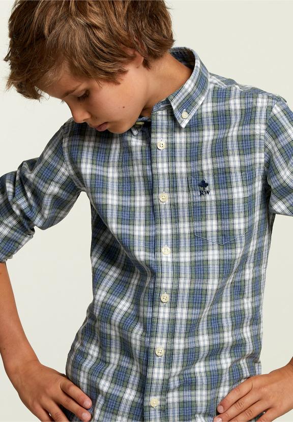 Cutsom Fit Checked Shirt With Chest Pocket Multi - Multi
