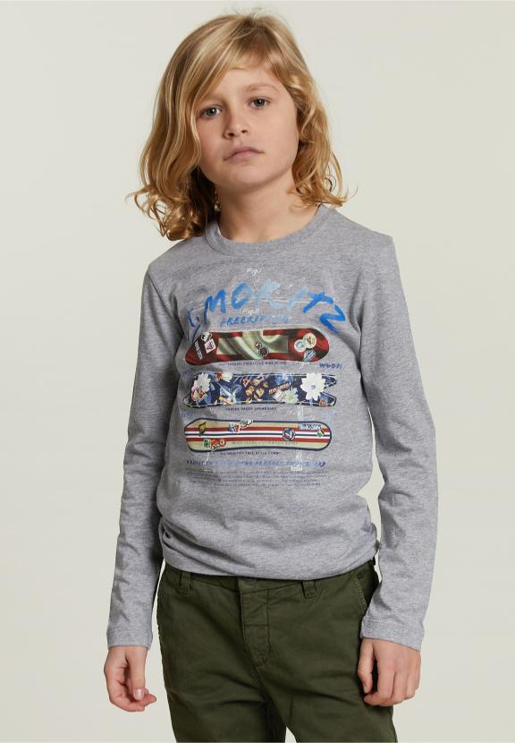 Cotton Fantasy T-Shirt Pinguin Mix - Grijs