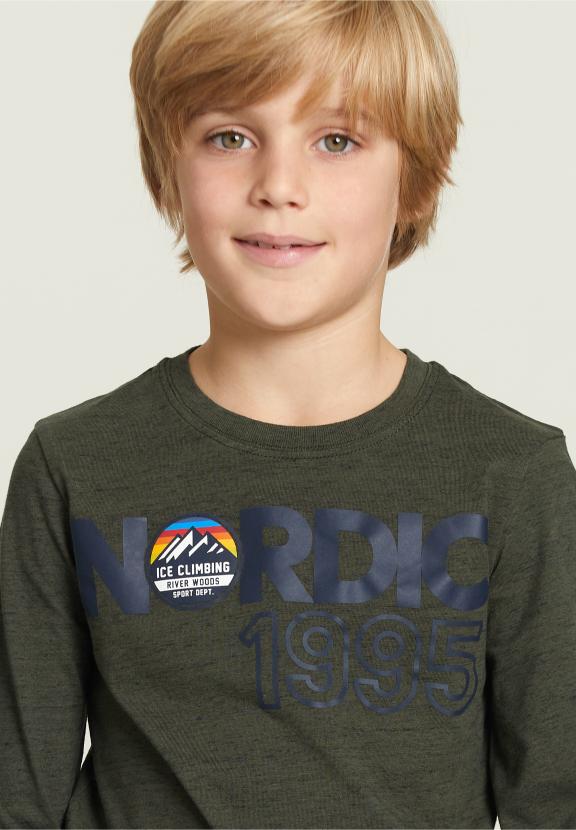 Slim Fit Cotton T-Shirt Woodstock - Vert